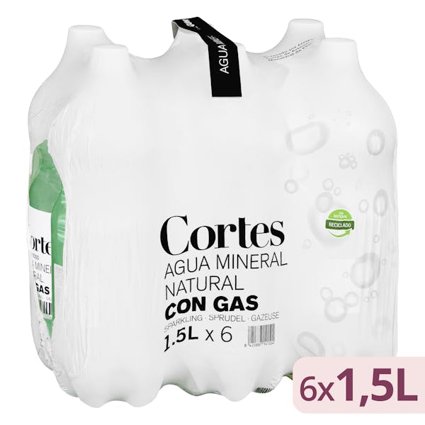 Agua mineral con gas grande Cortes mercadona