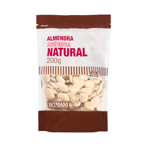 Almendra natural Hacendado sin piel mercadona