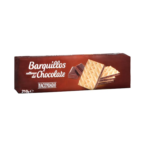 Barquillos rellenos de chocolate Hacendado mercadona