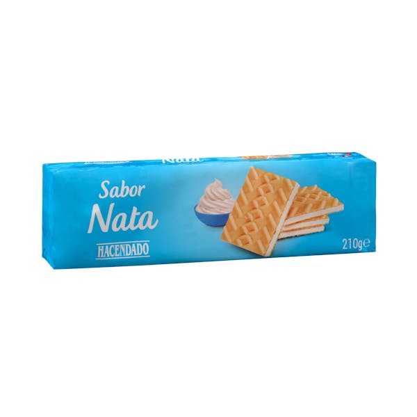 Barquillos rellenos sabor nata Hacendado mercadona