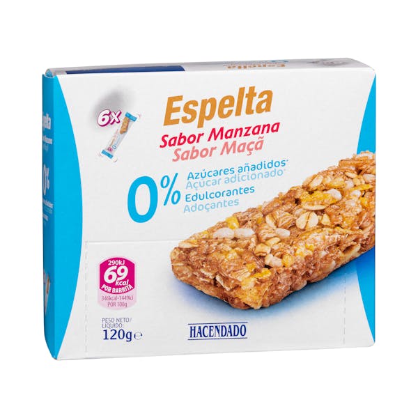Barritas de espelta Hacendado sabor manzana mercadona