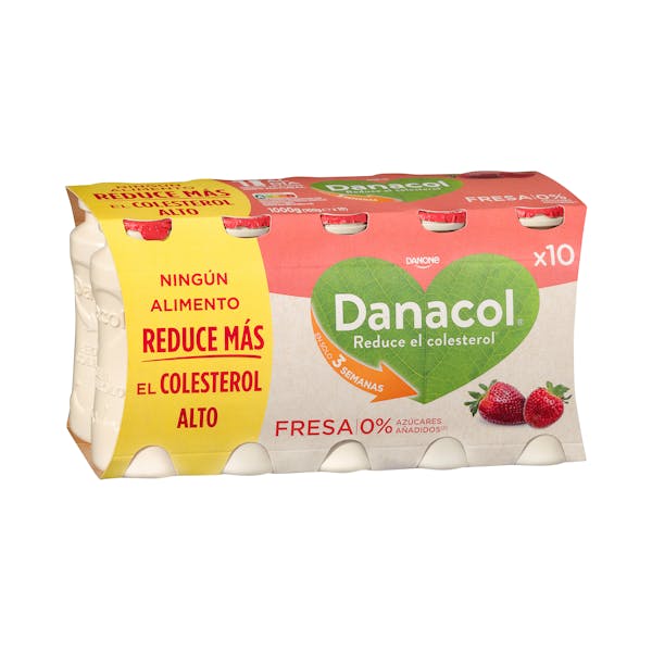 Bebida láctea de fresa Danacol 0% azúcares añadidos mercadona