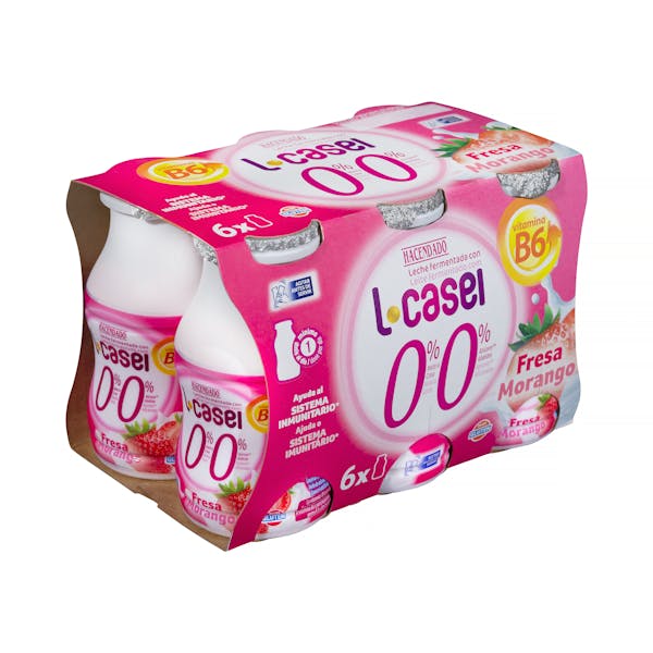 Bebida láctea de fresa L-casei 0% m.g 0% azúcares añadidos mercadona