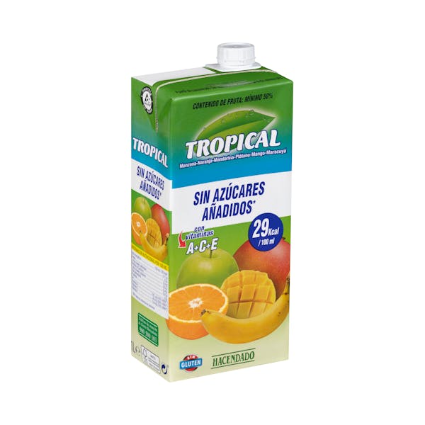 Bebida tropical Hacendado sin azúcares añadidos mercadona