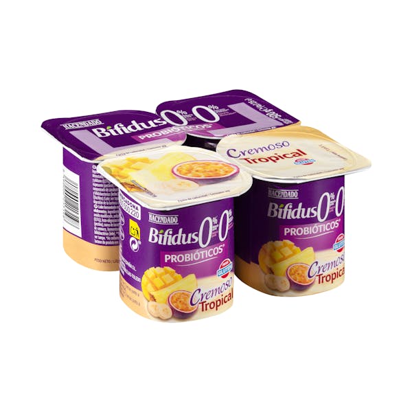 Bífidus cremoso desnatado Tropical Hacendado 0% m.g. 0% sin azúcares añadidos mercadona
