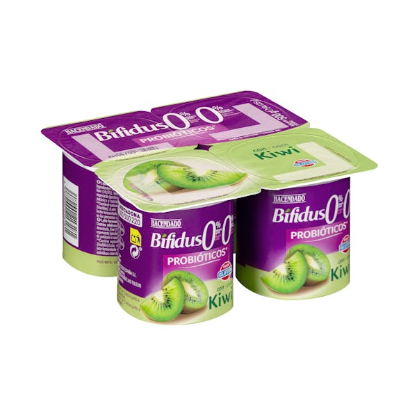Bífidus desnatado probiótico con kiwi Hacendado 0% m.g. 0% sin azúcares añadidos mercadona