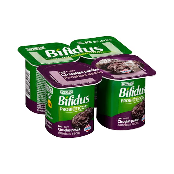 Bífidus probiótico con ciruelas pasas Hacendado mercadona