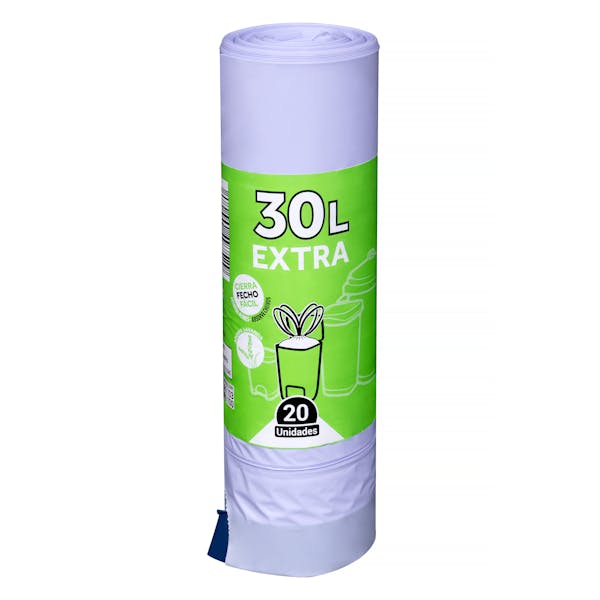 Bolsa de basura extra Bosque Verde 30L cubo mediano mercadona