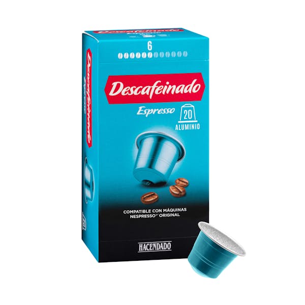 Café en cápsula descafeinado espresso Hacendado mercadona
