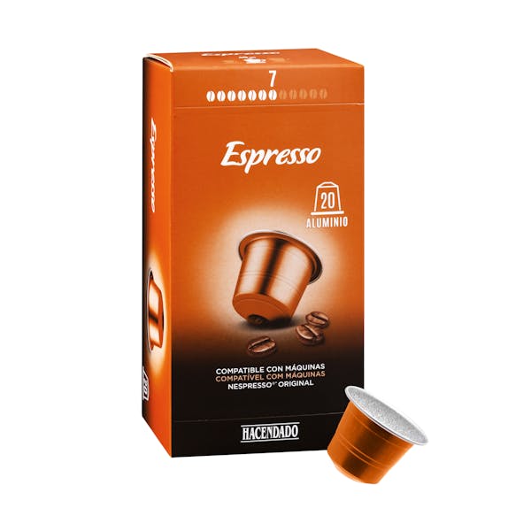 Café en cápsula espresso Hacendado mercadona