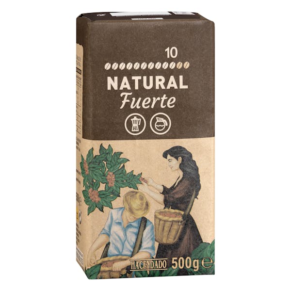 Café molido natural fuerte Hacendado mercadona