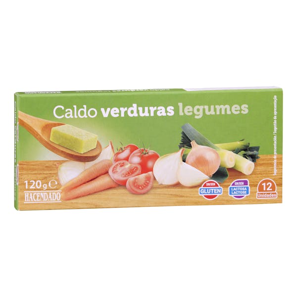 Caldo de verduras Hacendado en pastillas mercadona