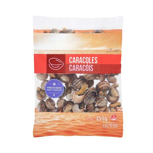 Caracoles precocidos Hacendado ultracongelados mercadona