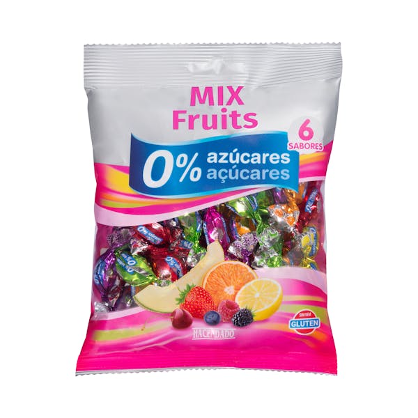 Caramelos Mix Fruits Hacendado 0% azúcares mercadona