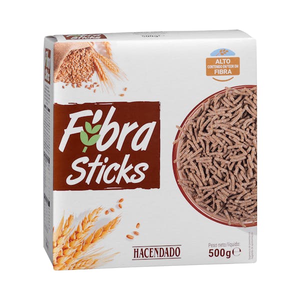 Cereales con salvado de trigo Fibra Sticks Hacendado mercadona