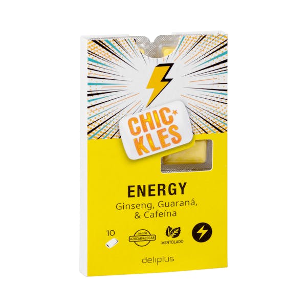 Chicles Energy con ginseng, guaraná y cafeina Deliplus sabor mentolado gragea mercadona