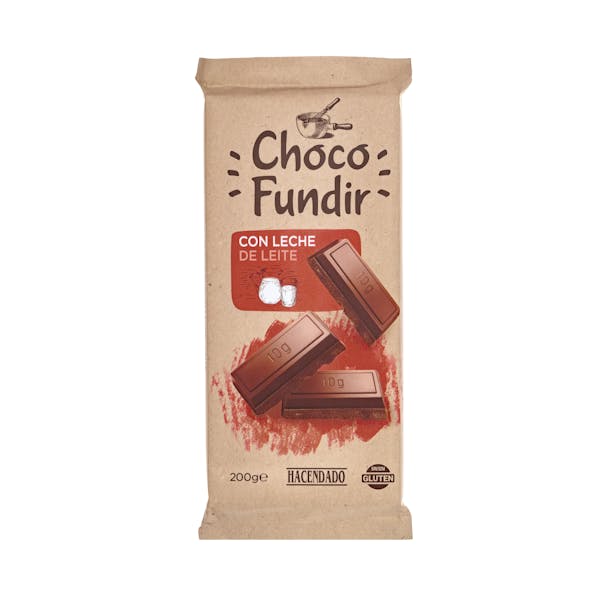 Chocolate con leche fundir Hacendado mercadona