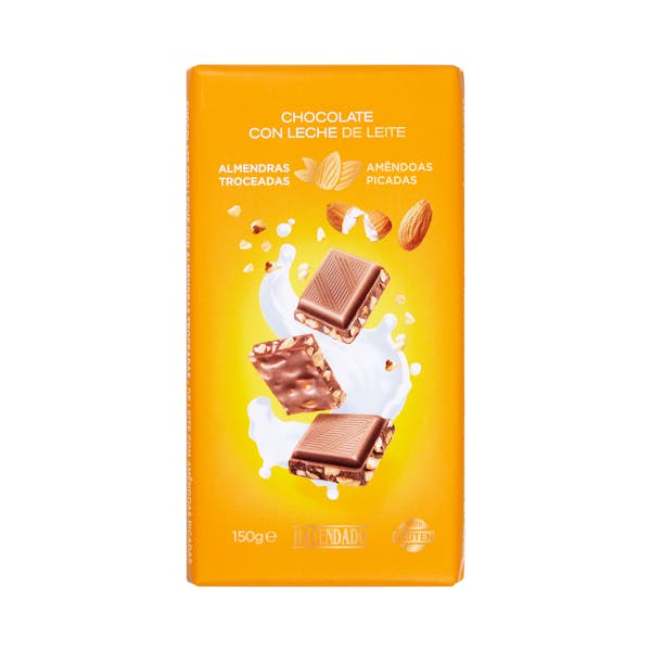 Chocolate con leche Hacendado almendras troceadas mercadona