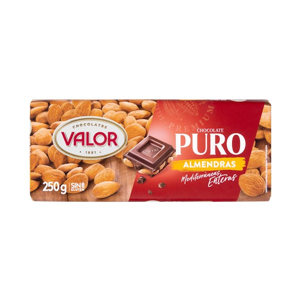 Chocolate puro Valor con almendras enteras mercadona