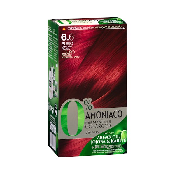 Coloración permanente 0% amoníaco Deliplus 6.6 rubio oscuro rojizo mercadona