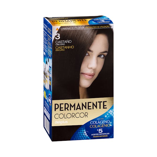 Coloración permanente 3 castaño oscuro Deliplus mercadona