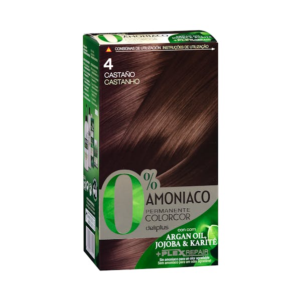 Coloración permanente 4 castaño Deliplus 0% amoníaco mercadona