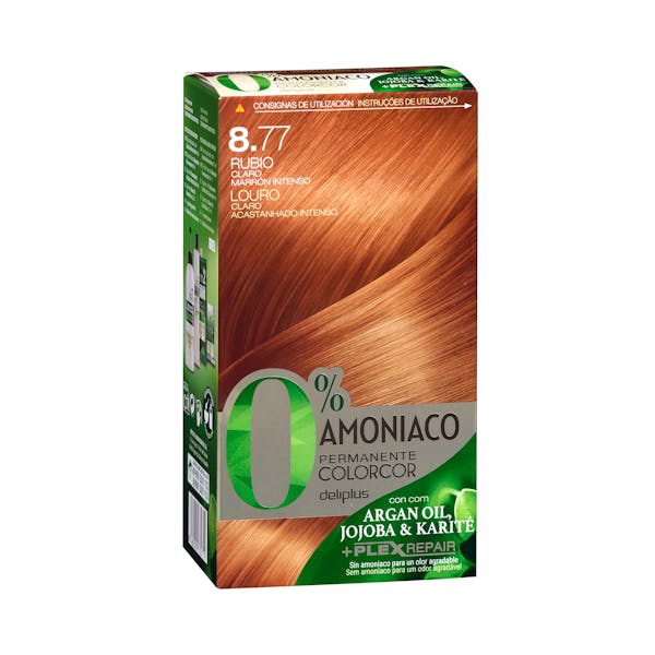 Coloración permanente 8.77 rubio claro marrón intenso Deliplus 0% amoníaco mercadona