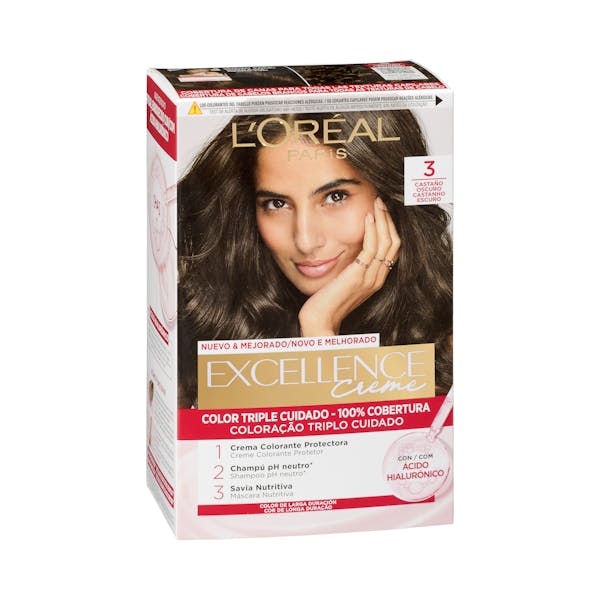 Coloración permanente L'Oréal 3 castaño oscuro mercadona