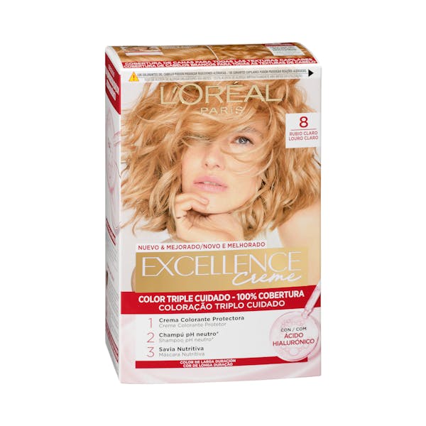 Coloración permanente L'Oréal 8 rubio claro mercadona