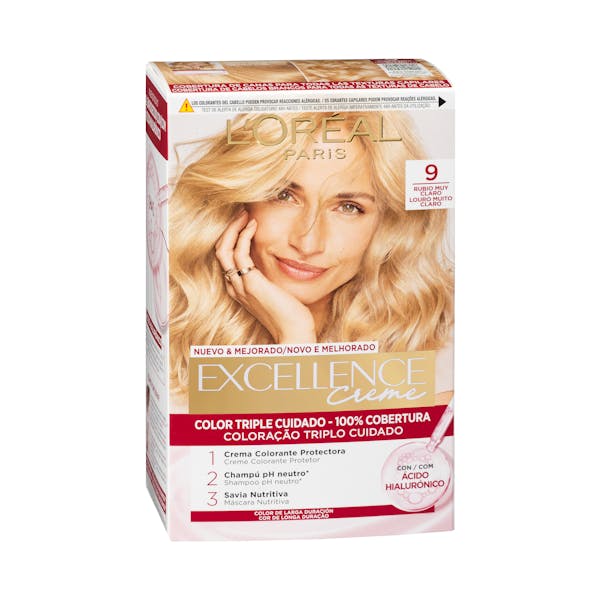 Coloración permanente L'Oréal 9 rubio claro claro mercadona
