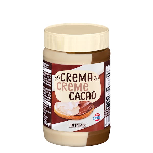 Crema al cacao con avellanas Hacendado de 2 sabores mercadona