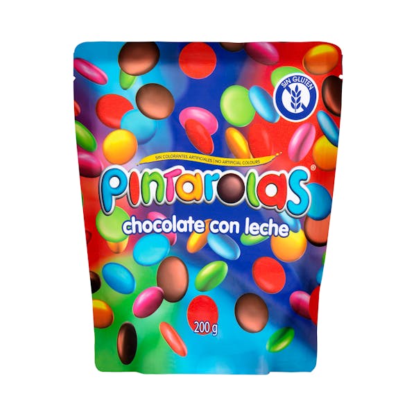 Disquitos Pintarolas de chocolate con leche coloreados mercadona