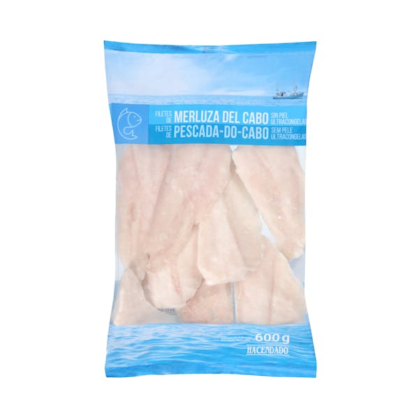 Filetes de merluza del cabo sin piel Hacendado ultracongelados mercadona