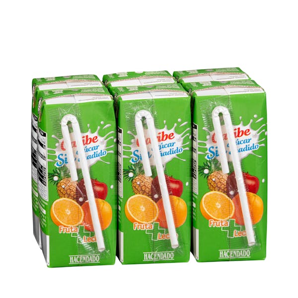 Fruta + leche Caribe Hacendado sin azúcares añadidos mercadona