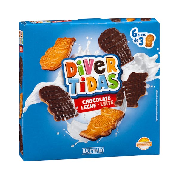 Galletas Divertidas chocolate con leche Hacendado mercadona