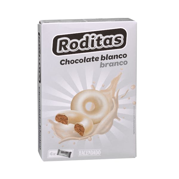 Galletas Roditas bañadas con chocolate blanco Hacendado mercadona