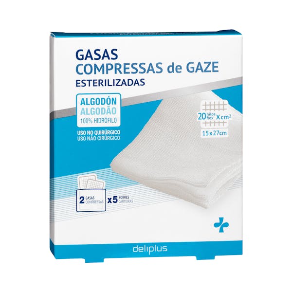 Gasas esterilizadas de algodón 100% hidrófilo Deliplus mercadona