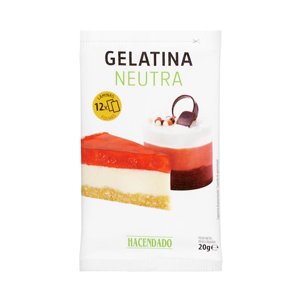 Gelatina neutra en láminas Hacendado mercadona