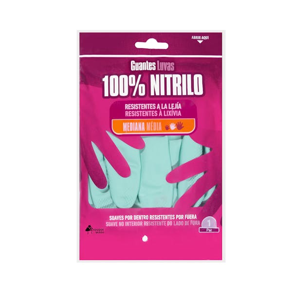 Guantes 100% nitrilo Bosque Verde talla mediana mercadona