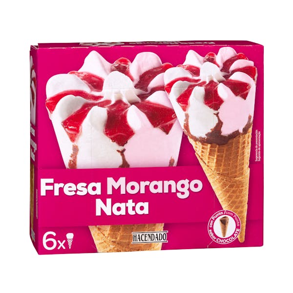 Helado cucurucho fresa nata mercadona