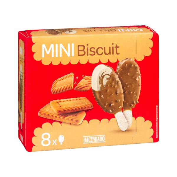 Helado mini bombón Biscuit Hacendado con galleta caramelizada mercadona
