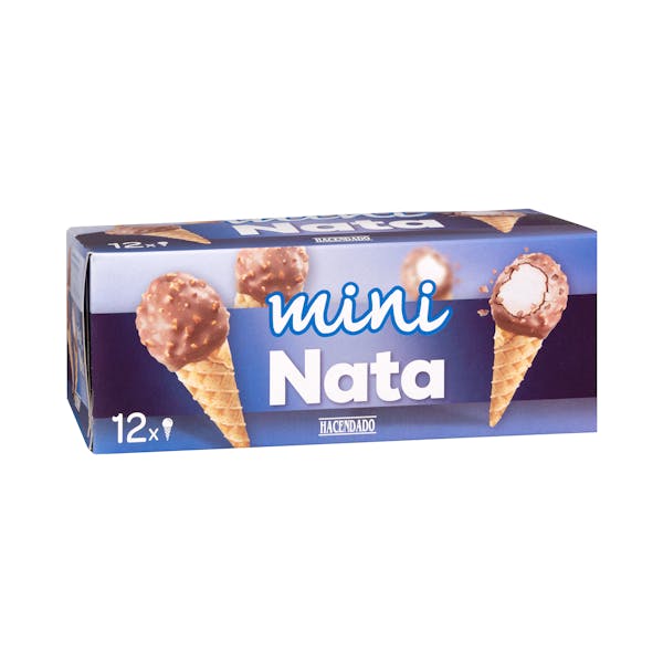 Helado mini cucurucho nata Hacendado mercadona