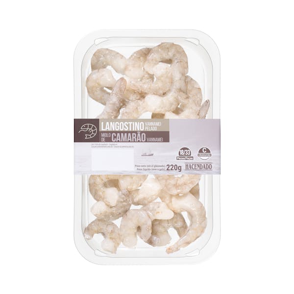 Langostino crudo y pelado Hacendado ultracongelado mercadona