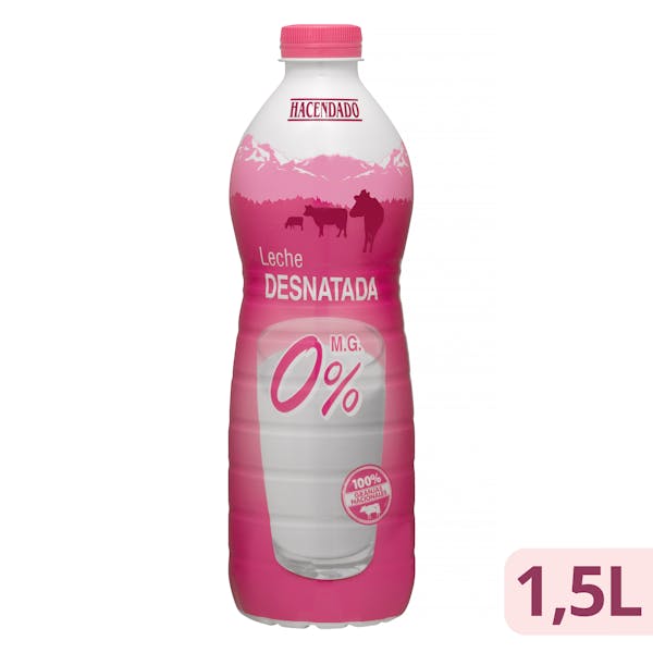 Leche desnatada Hacendado mercadona