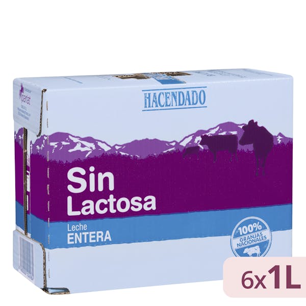 Leche entera sin lactosa Hacendado mercadona