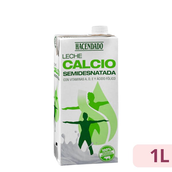 Leche semidesnatada calcio Hacendado mercadona