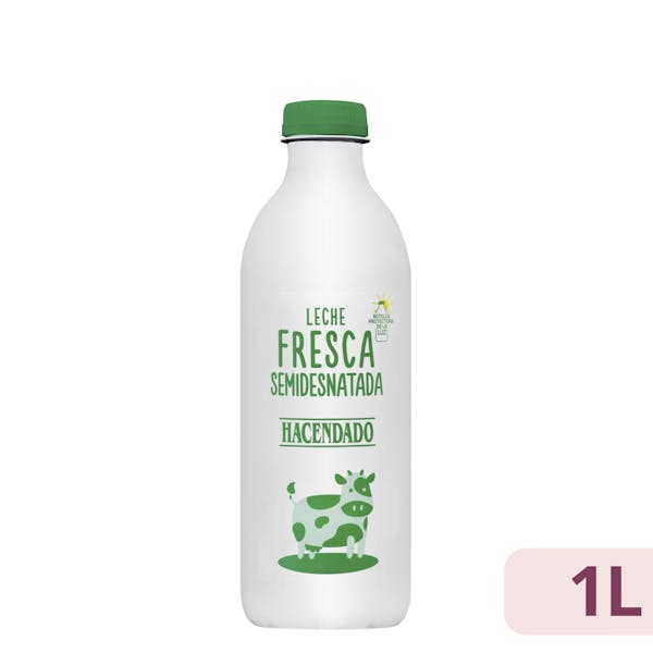 Leche semidesnatada fresca Hacendado mercadona