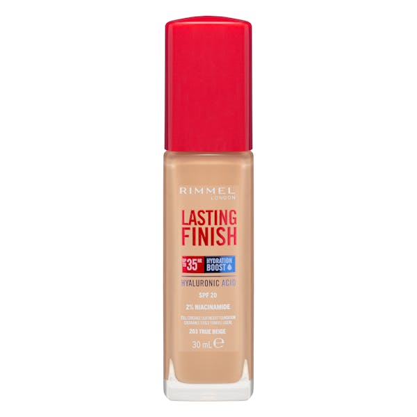 Maquillaje fluido Lasting Finish Rimmel London 203 True beige mercadona