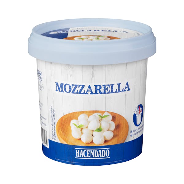 Mozzarella fresca de vaca Hacendado en perlas mercadona