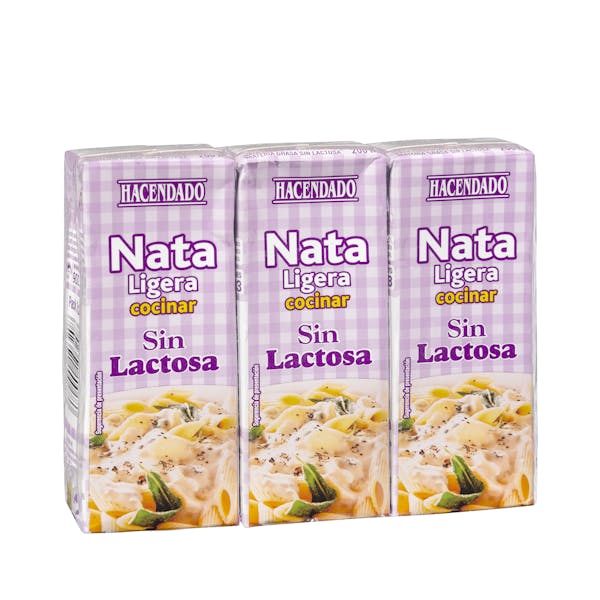 Nata ligera para cocinar sin lactosa Hacendado mercadona
